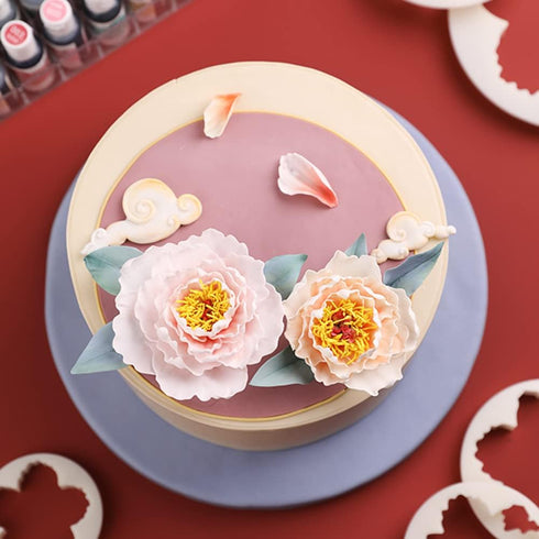 SK 5-Piece Peony Fondant Cutters Set Sugarcraft Modeling Tools Kit for Cake Decoration Green...