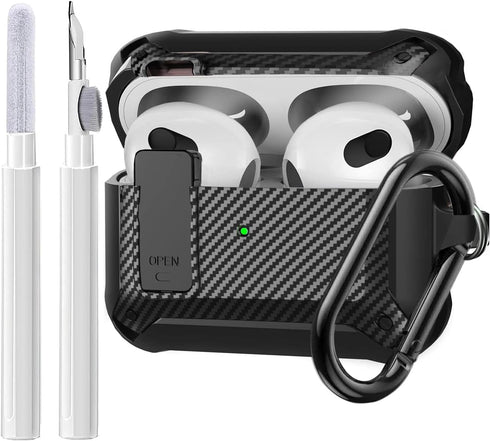 Olytop for Airpods 3rd Generation Case with Lock & Cleaner Tool, Armor Rugged Shell AirPod Gen 3 Protective Cover for Apple iPod 3rd Generation 20...