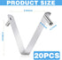 20Pcs Pool Brush Clip V-Shaped Clip, Stainless Steel Clips Pool Pole Clips Pool Accessories Tools, Double Pin Spring Button Clip for Brushes Skimm...