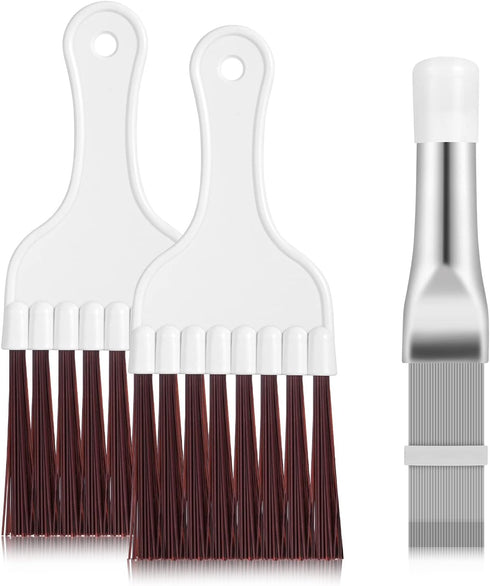 Pimoys 3 in 1 Set Air Conditioner Condenser Fin Comb, 1 AC Coil Cleaner Stainless Steel Fin Comb with 2 Evaporator Radiator Cleaning Whisk Brush...