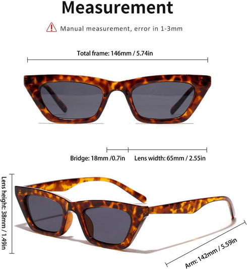 BOJOD Square Cat Eye Sunglasses For Women Fashion Vintage Trendy Cateye Sunglasses For women Black...