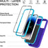 for iPhone 14 Pro Max Case 6.7" with 2 Screen Protector Tempered Glass & 2 Camera Lens Protector, Heavy Duty Full Protection Phone Case Military G...