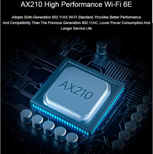 Wireless AX210 NIC, Gigabit Tri-Band Wi-Fi 6E, 802.11AX Standard, Bluetooth 5.2, AX210 NGW Wifi Card, MU-MIMO NGFF (M.2 A/E Key) Interface,Support...