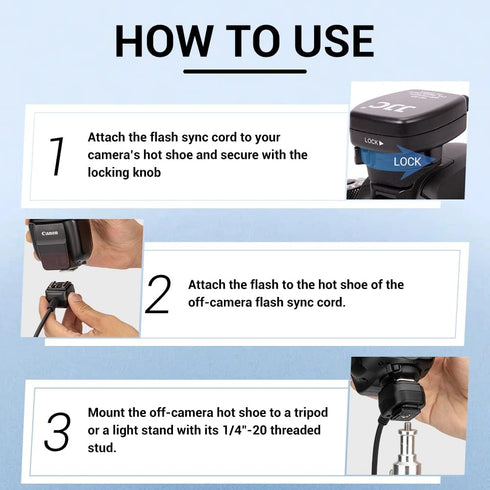 Flash TTL Cord JJC Off-Camera Flash Hot Shoe Cord for Canon R5 R6 RP R T8i T7 T7i T6 T6i T6s T5 T5i SL3 SL2 90D 80D 77D 6D Mark II 5D Mark IV M50 ...
