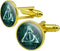 Harry Potter Deathly Hallows Logo Round Cufflink Set Gold Color...