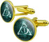 Harry Potter Deathly Hallows Logo Round Cufflink Set Gold Color...