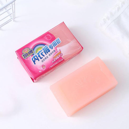 BEE & FLOWER Fan Underwear Cleaning Soap Bar Underwear Laundry Soap Bar Ideal Hand Wash for Lingerie (6.3 Oz x 4)...