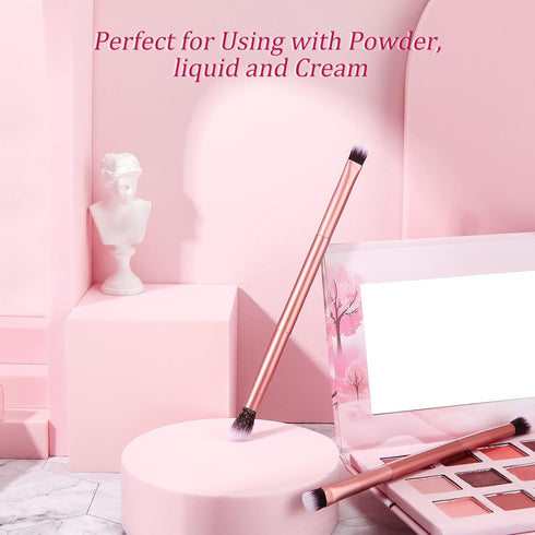 24 Pcs Eyeshadow Smudge Brush 2 in 1 Eyeshadow Brush 2 Double Ended Concealer Brush Under Eye Small Soft Firm Pointed Foundation Makeup Applicator...