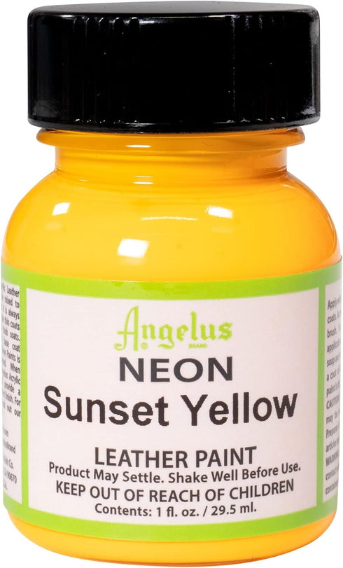 Angelus Neon-1 oz Leather Paint, Sunset Yellow...