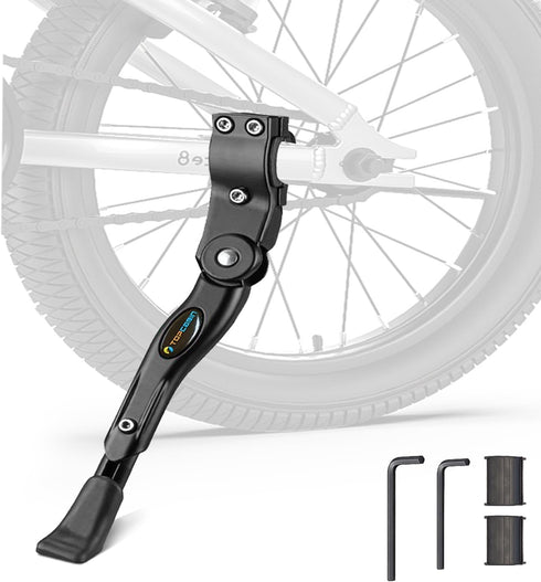 Bike Kickstand Adjustable Aluminium Alloy children Bicycle Kickstand Bike Side Kickstand Fit for 16" 18" 20" Kids Bike stand/Road Bike/BMX/MTB (Bl...