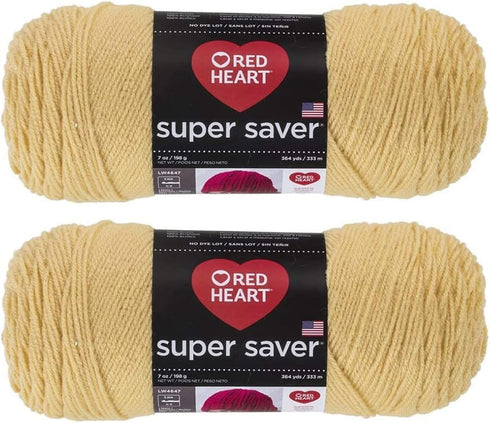 Bulk Buy: Red Heart Super Saver (2-Pack) (Cornmeal, 7 oz Each Skein)......