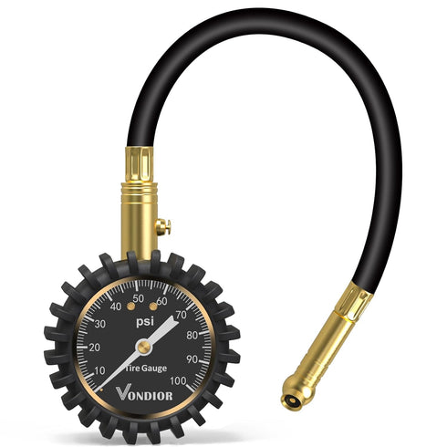 Vondior Tire Pressure Gauge (0-100 PSI) - Certified ANSI B40.1 Tire Gauge for Cars and Trucks, Large 2" Glow Dial Easy-Read Tire Gauges for Tire P...