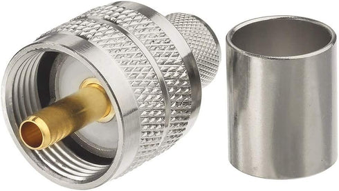 wlaniot PL259 Crimp Connector PL-259 Plug Male Connector pl259 pl-259 UHF Male Solder Connector for LMR-400 RG-213 CB Ham Radio Antenna 2pcs...