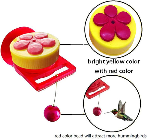 Hummingbird Feeder Red Flower Small Bird Feeders Plastic Garden Tool with Perch...