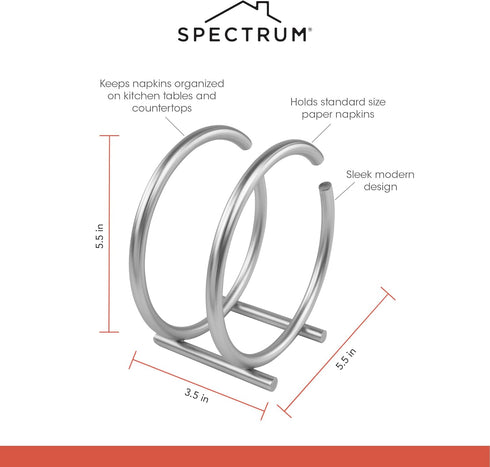 Spectrum Diversified Euro Round Napkin Holder, Satin Nickel, Model Number: 50278...