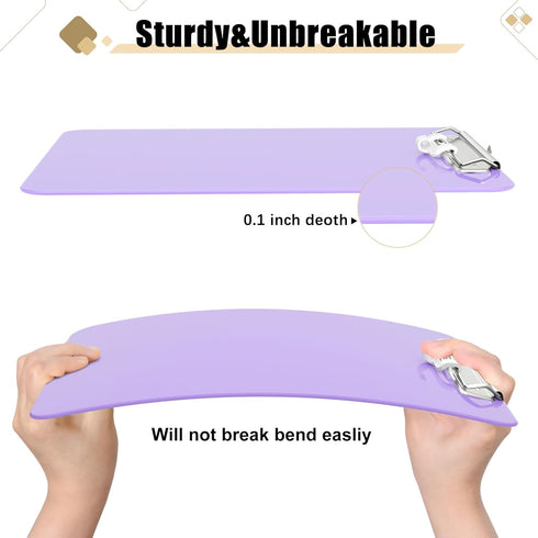 Hongri Plastic 8.5 x11 Clipboards, Purple A4 Clipboard Letter Size for Nurses, Students, Teacher, Office and School, Clip Board with Pen Holder an...