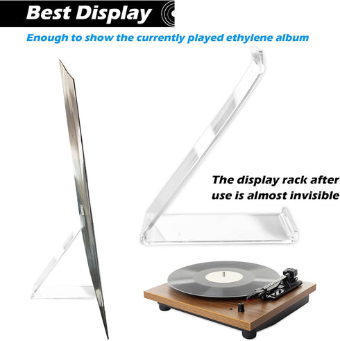 6 Pack Vinyl Record Stand Display, Clear Acrylic Tabletop Album Now Playing Holder, Album Record Holder LP Vinyl Record Storage Display Stand...