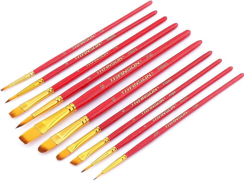 Transon 20pcs Artist Painting Brush Set for Acrylic Watercolor Gouache Hobby Craft Face Rock Painting Hot Pink...