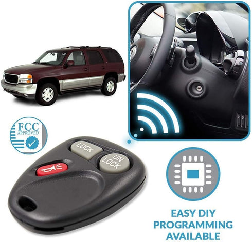 Keyless2Go Replacement for Keyless Entry Car Key Fob Vehicles That Use 3 Button KOBLEAR1XT 15042968 Remote, Self-Programming - 2 Pack...