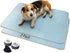 2 Pack Dog Crate Bed Mat - Summer Dog Cooling Mat & Breathable Kennel Pad , Washable Thin Latex Dog Crate Pad with 10 Adhesive Round Hook and Loop...