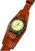 Vintage Retro Punk Men Wrist Watch Bronze Big Face Dial Wide Genuine Leather Band Cuff Quartz Watches...