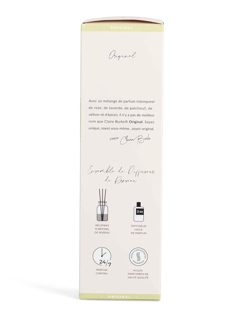 Claire Burke Original Reed Diffuser Oil Starter Kit with Amber Glass Vessel and Rattan Reeds for Home...