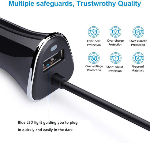 3.4A USB C Car Charger Fast Charging Adapter for Samsung Galaxy S23 S22 S21 Ultra S20 FE Note 20 S10E S10 S9 S8 A54 A14 A53 A13 A23 A20 A21 A50 A5...