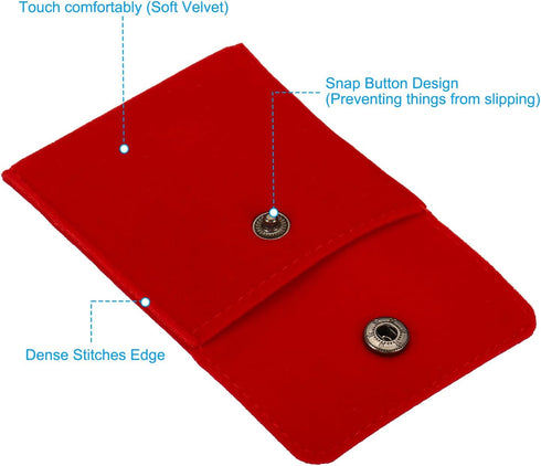 PATIKIL 7x7cm Jewelry Pouches with Snap Button, 12 Pack Velvet Jewelry Pouches Portable Soft Storage for Necklace Bracelet Earring Watch Rings Bro...