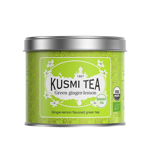 Kusmi Tea - Green Ginger Lemon - Organic Blend of Green Tea with Ginger & Lemon - Enjoy Hot or Iced - Loose Leaf Tea - Tin Box of 3.5 oz - Quantit...