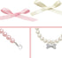 2 Pcs Dog Cat Pearl Collar Necklace with Rhinestone Bone, Fancy Cat Wedding Collar Jewelry for Girl Cat Puppy Dogs Accessories(Pink+White)...