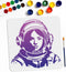 Female Astronaut Stencil 11.8×11.8inch Spacewoman Stencil Template Space Theme Drawing Stencil with Paint Brush for Walls Fabric Furniture Room De...