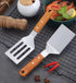 2 PCS Metal Spatula for Cast Iron Skillet, Stainless Steel Grill Spatula Slotted Spatula Turner Fish Spatula with Wood Handle, Flat Top Grill Spat...