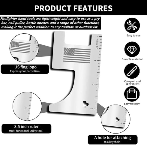 2 Pack Firefighting Tools, Multipurpose Leverage Tool, Multi Functional Hand Tools, Stainless Steel Hand Tools...