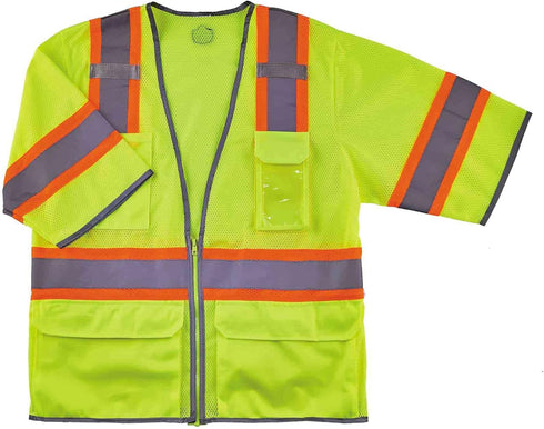 Ergodyne - 24169 Reflective Safety Vest, ANSI Class 3, Hi Vis Two Tone, 6 Easy Access Pockets, GloWear 8346Z,Lime, 4X-Large-5X-Large...