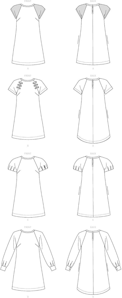 McCall Pattern McCall's Women's Short and Long Sleeve Dress, Sizes 6-14 Sewing Pattern, Plain...