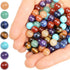 100Pcs Natural Crystal Beads Stone Gemstone Round Loose Energy Healing Beads with Free Crystal Stretch Cord for Jewelry Making (7-Chakra Beads, 8M...