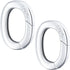 2pcs Sterling Silver Lobster Clasp 925 Oval Pearl Necklace Shortener Enhancer Spring Wedding Ring Connector Carabiner Snap Clip Lock for Women...