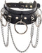 Olbye Circle Leather Choker Necklace Black Studded Rock Punk Collar Necklace PU Gothic Short Necklace Adjustable Link Necklace Jewelry for Women...