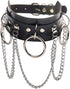 Olbye Circle Leather Choker Necklace Black Studded Rock Punk Collar Necklace PU Gothic Short Necklace Adjustable Link Necklace Jewelry for Women...