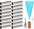 16 Pack Cannoli Tubes Molds Set, With 4.7 Inch Non Stick Cannoli Tubes Large, Reusable Piping Bag, Brush and Stainless Steel Tips, Cannoli Forms K...