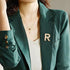 Elegant Gold Plated Simulated Pearl Initial Letter Brooch Pins for Women...