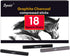 Dyvicl Compressed Graphite Charcoal Sticks, Square Black White Charcoal for Drawing, Sketching, Shading, Blending, Pack of 18 Charcoal Drawing Set...