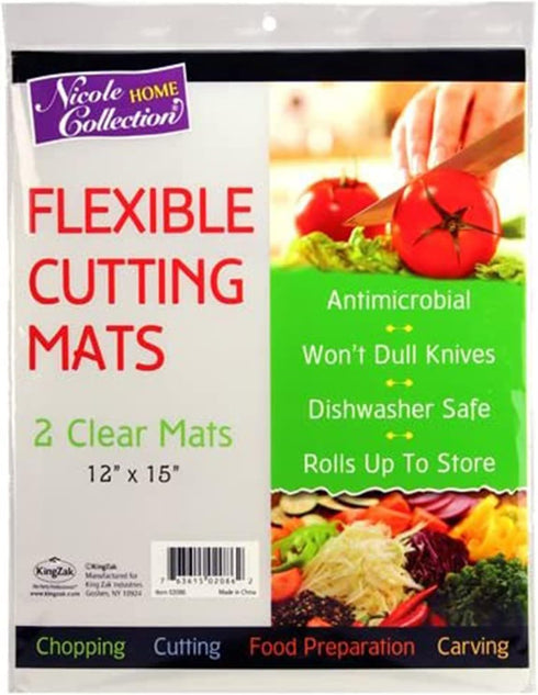 Flexible Plastic Cutting Board Mats set, Clear Kitchen Cutting Board Set of 2 Clear Mats (1)...