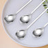 Dessert Spoons Silverware Christmas Silver Small Stainless Steel Flatware 6 Pieces Xmas Decorative Pendants Stirring Utensils for Coffee Tea Drink...