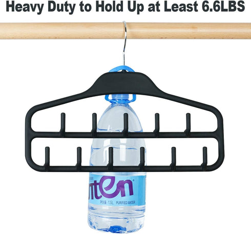 ELONG HOME Belt Hanger, Tie Rack for Closet, Sturdy Belt Organizer with 360 Degree Swivel, 11 Large Sturdy Belt Hooks, Non Slip Rubberized Belt Ra...
