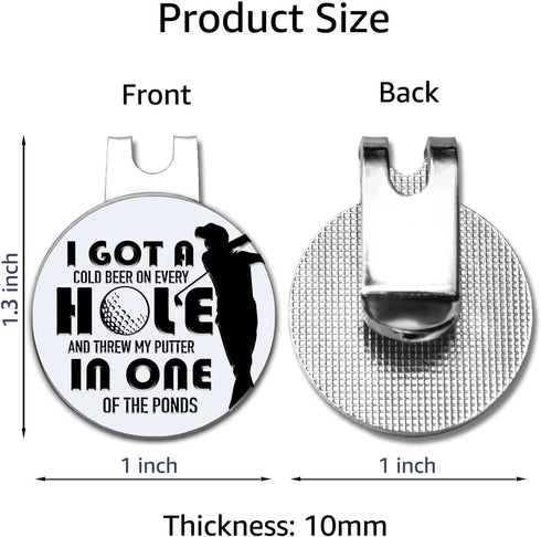 I Got A Cold On Every Hole and Golf Ball Marker with Magnetic Hat Clip, Funny Golf Accessories and Golf Gifts for Men Dad Grandpa, Birthday for Go...