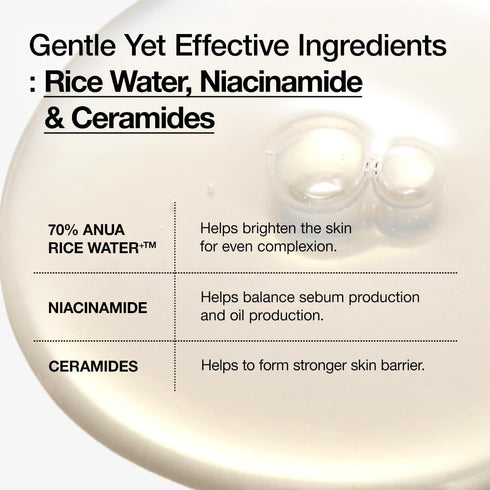ANUA RICE 70 GLOW MILKY TONER, for Glass Skin and Brightening, Rice Water, Niacinamide, Ceramides, Panthenol, Fragrance-free, Non comodogenic, Fun...