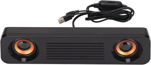Portable HiFi Sound Wired Computer Sound Bar, USB Powered 3.5mm Audio Jack 60Hz-20kHz Speaker for Desktop, Laptops, Phones, Tablets, Xbox, Noteboo...