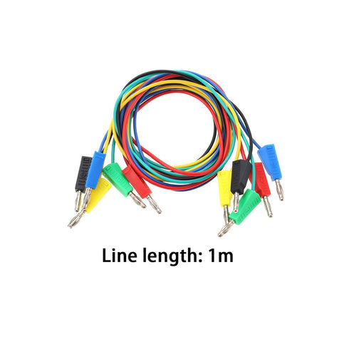 5Pcs Dual 4mm Banana Plug 5 Colors Multimeter Test Leads Lead Wire Silicone Pluggable Cable Wire for Laboratory Electric Testing 100cm...