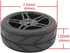 4 pcs 1/10 RC On-Road Rubber Tires & Wheels Sets 5 Spoke Wheels V Tread Rubber Tires 12mm Hex Hub...